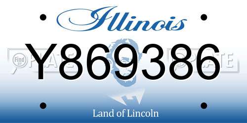Y869386 Illinois License Plate