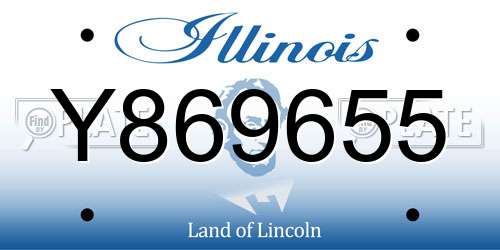 Y869655 Illinois License Plate