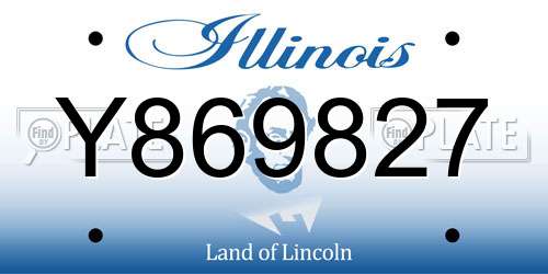 Y869827 Illinois License Plate