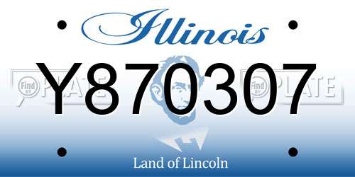 Y870307 Illinois License Plate