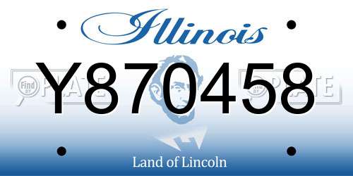 Y870458 Illinois License Plate