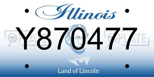Y870477 Illinois License Plate