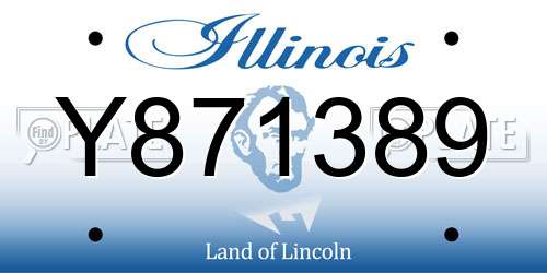 Y871389 Illinois License Plate