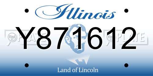 Y871612 Illinois License Plate