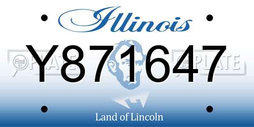 Y871647 Illinois License Plate