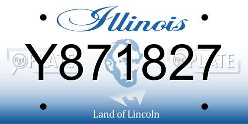 Y871827 Illinois License Plate