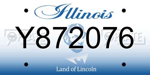 Y872076 Illinois License Plate