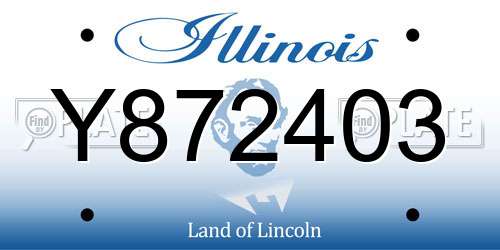 Y872403 Illinois License Plate