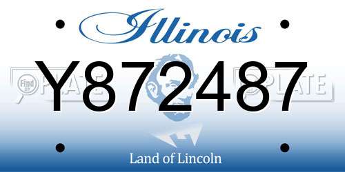 Y872487 Illinois License Plate