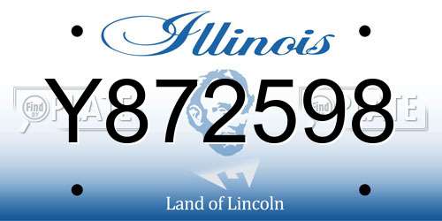 Y872598 Illinois License Plate
