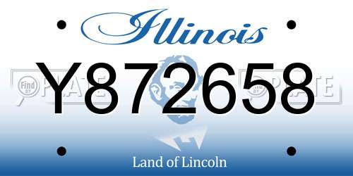 Y872658 Illinois License Plate