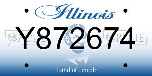 Y872674 Illinois License Plate