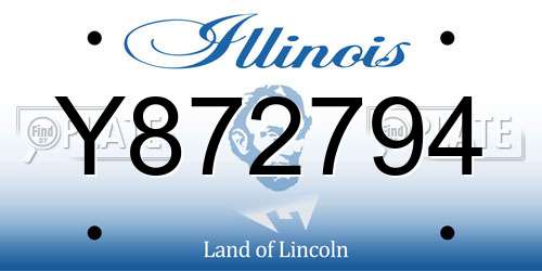 Y872794 Illinois License Plate
