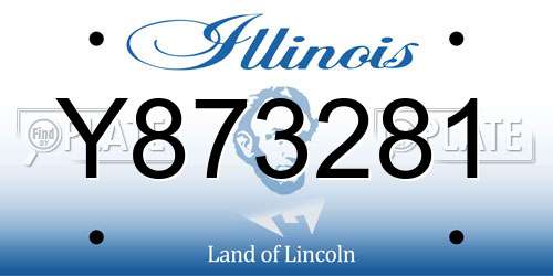 Y873281 Illinois License Plate