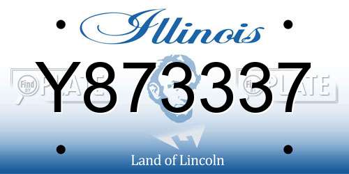 Y873337 Illinois License Plate