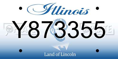 Y873355 Illinois License Plate