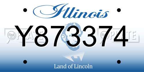 Y873374 Illinois License Plate