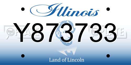 Y873733 Illinois License Plate