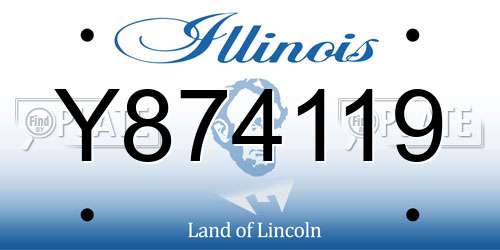 Y874119 Illinois License Plate
