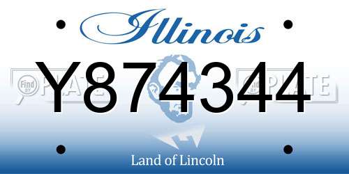 Y874344 Illinois License Plate