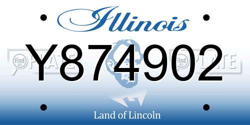 Y874902 Illinois License Plate