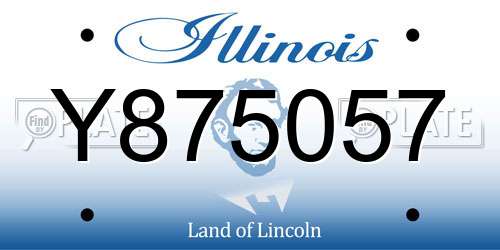 Y875057 Illinois License Plate