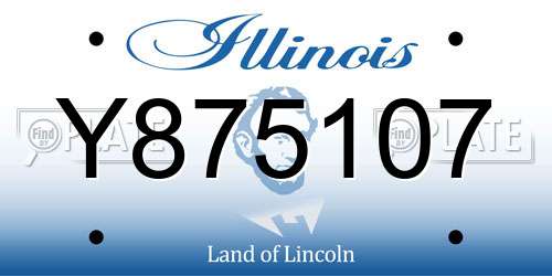 Y875107 Illinois License Plate