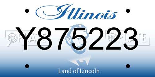 Y875223 Illinois License Plate