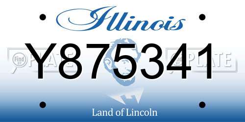 Y875341 Illinois License Plate