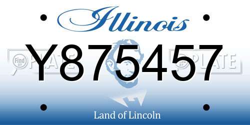 Y875457 Illinois License Plate