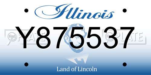 Y875537 Illinois License Plate