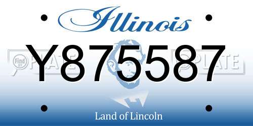 Y875587 Illinois License Plate