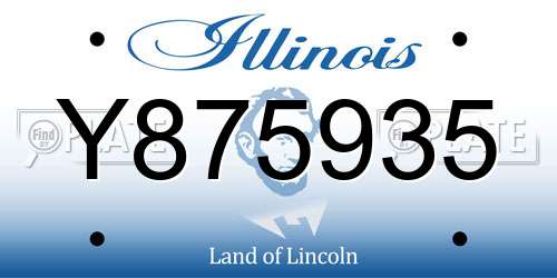 Y875935 Illinois License Plate