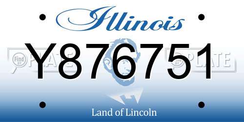 Y876751 Illinois License Plate