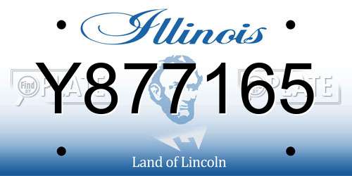 Y877165 Illinois License Plate