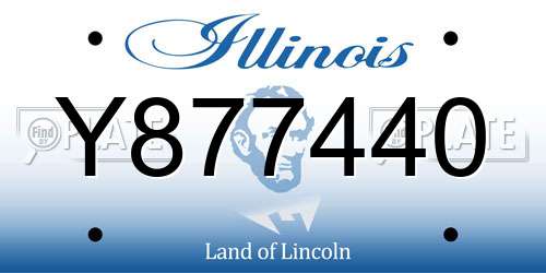 Y877440 Illinois License Plate