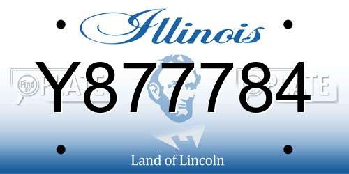 Y877784 Illinois License Plate