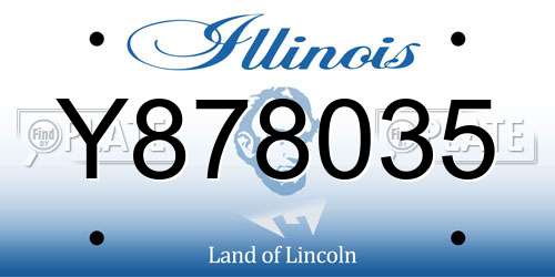 Y878035 Illinois License Plate