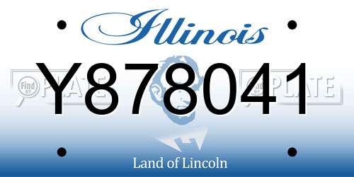 Y878041 Illinois License Plate