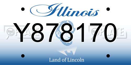 Y878170 Illinois License Plate