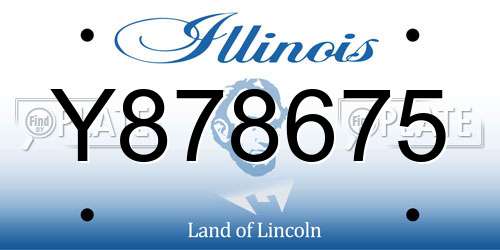 Y878675 Illinois License Plate