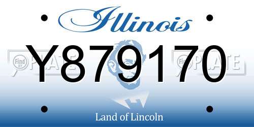 Y879170 Illinois License Plate