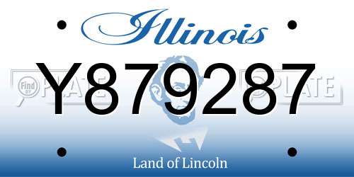 Y879287 Illinois License Plate
