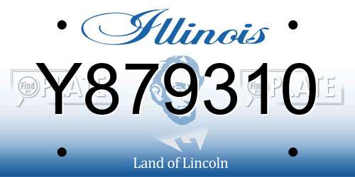 Y879310 Illinois License Plate