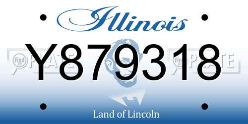 Y879318 Illinois License Plate