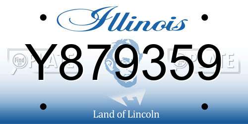 Y879359 Illinois License Plate