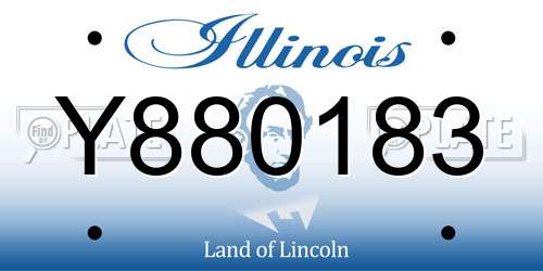 Y880183 Illinois License Plate