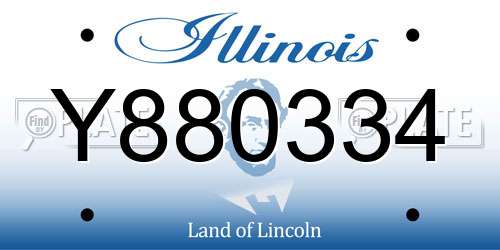 Y880334 Illinois License Plate