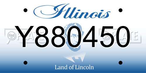 Y880450 Illinois License Plate