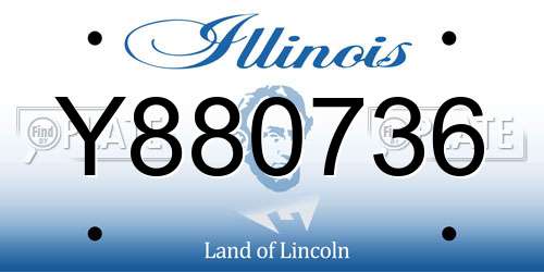 Y880736 Illinois License Plate